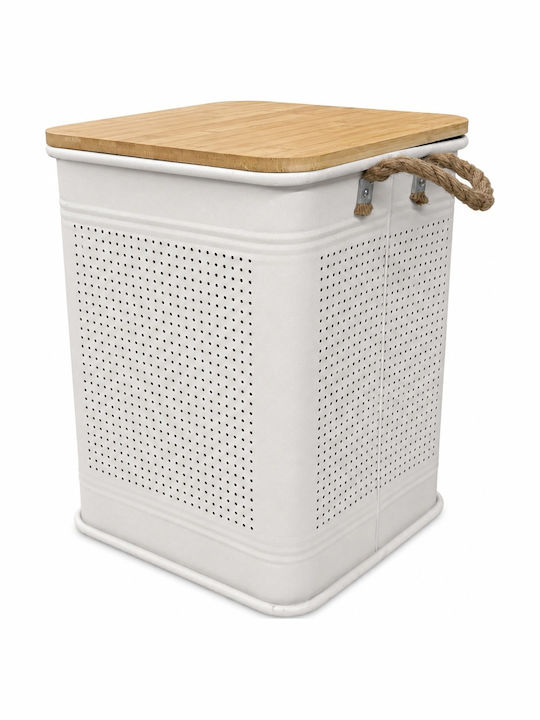 Metallische Aufbewahrungsbox mit Deckel Beige 34x34x47cm