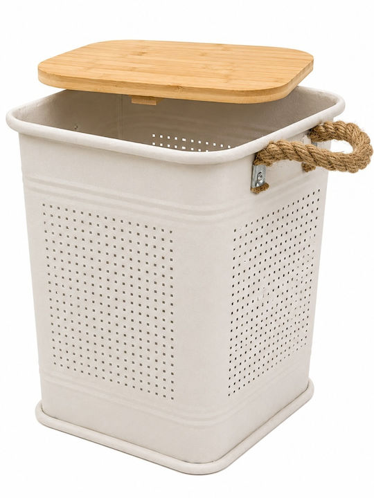 Metallische Aufbewahrungsbox mit Deckel Beige 28x28x41cm