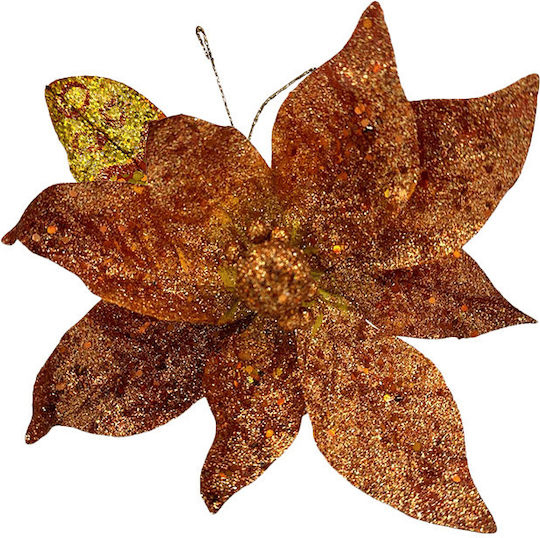 Large Flower Burgundy Leaves & Gold Glitter 25 Cm Large Flower Burgundy Leaves & Gold Glitter 25 Cm