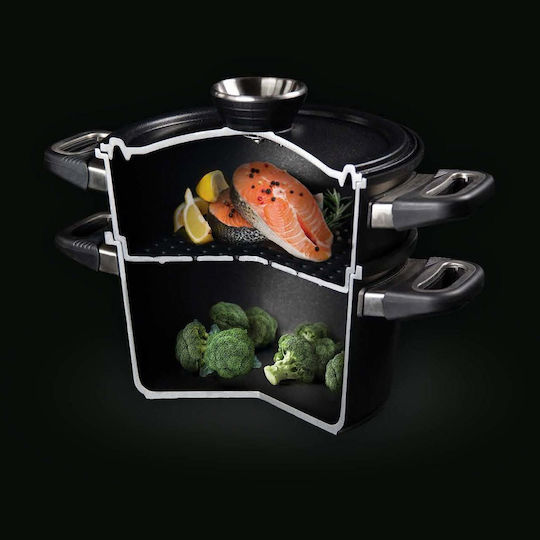 AMT Gastroguss Oală Adâncă Din Aluminiu La Abur 6lt 33cm