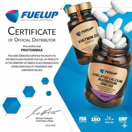 Fuel Up Calciu Magneziu Zinc Chelat + D3 90 comprimate