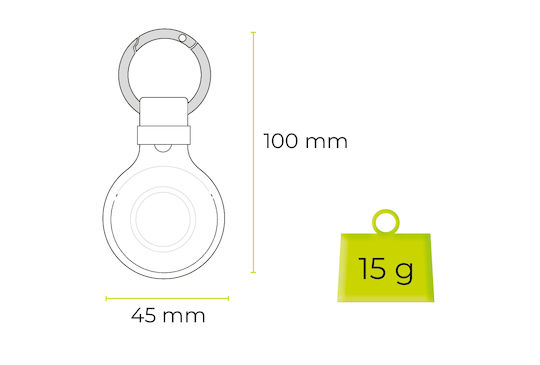 Mobile Origin Θήκη Μπρελόκ Δερμάτινη για AirTag σε Μαύρο χρώμα