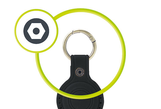 Mobile Origin Leder Schlüsselbund-Etui für AirTag in Schwarz