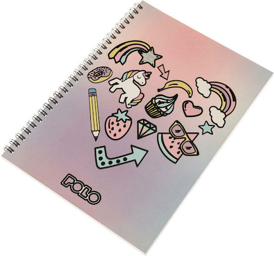 Polo Spiral Ruled Notebook B5 3 Subjects Gold
