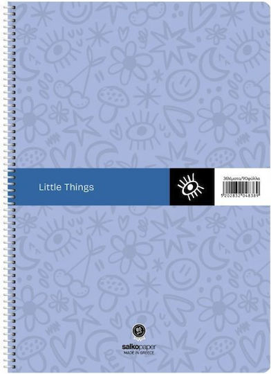 Salko Paper Spiral Homework Notebook B5 120 Paper Sheets 4 Subjects Little (Miscellaneous Designs)