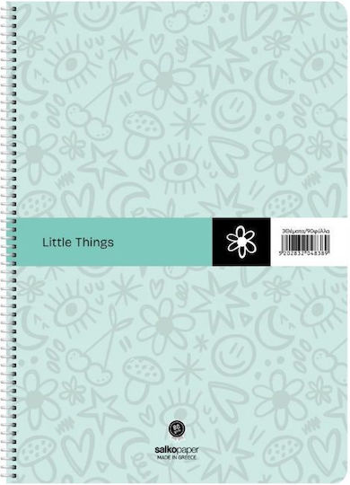 Salko Paper Spiral Homework Notebook B5 120 Paper Sheets 4 Subjects Little (Miscellaneous Designs)