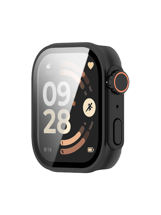 Plastic Case with Tempered Glass in Black Colour for Xiaomi Redmi Watch 6