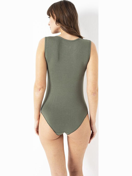 Body Micromondal Fără Mâneci Kaki 1118kaki