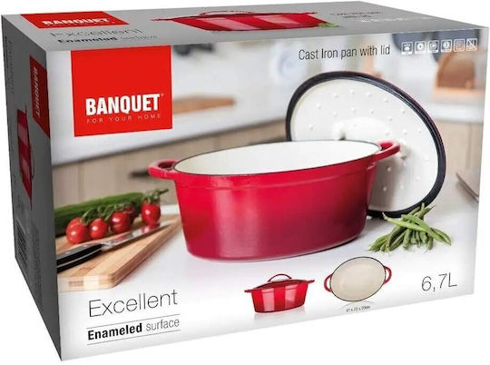 Banquet Oval Gusseisen Niederländische Ofen 6.7lt