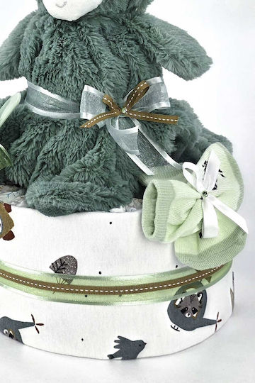 Dama Koupa Diaper Cake din Lemn pentru Băiat