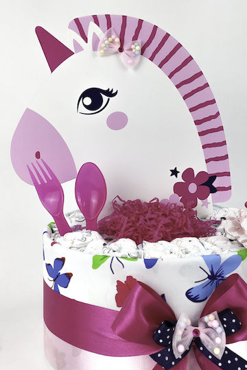 Dama Koupa Diaper Cake από Ξύλο για Κορίτσι