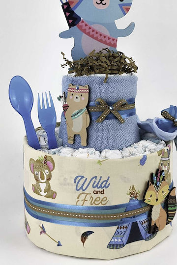 Dama Koupa Χειροποίητο Diaper Cake από Ξύλο για Αγόρι