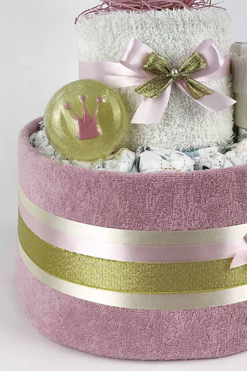 Dama Koupa Χειροποίητο Diaper Cake από Ξύλο για Κορίτσι