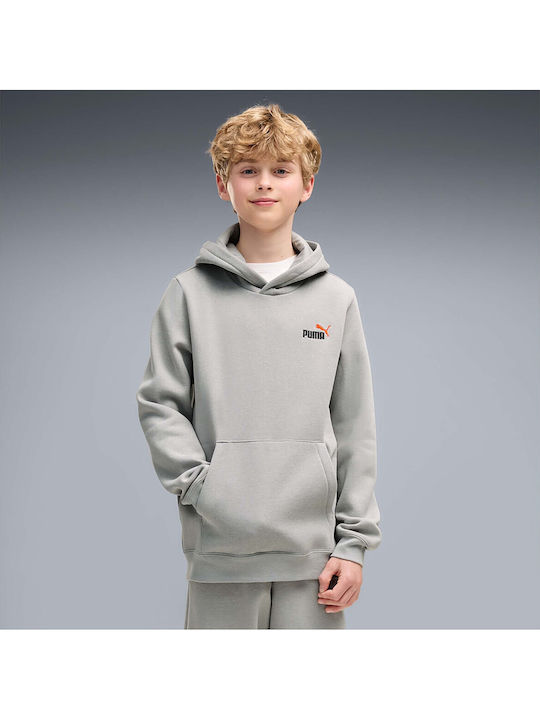 Kinder-Sweatshirt mit Kapuze und Taschen Grau