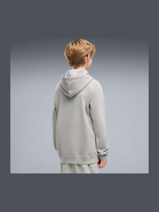 Kinder-Sweatshirt mit Kapuze und Taschen Grau