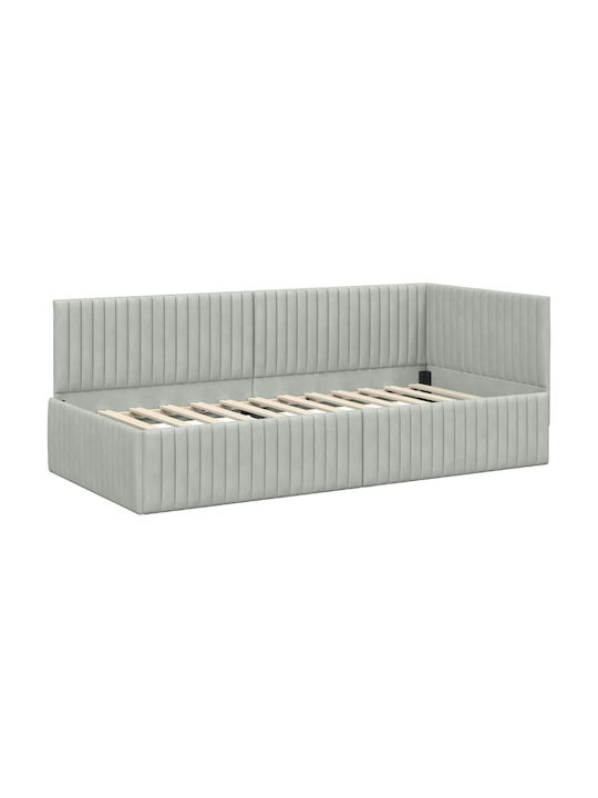 Einzelbett Offen Grau mit Lattenrost & Matratze 94x190cm