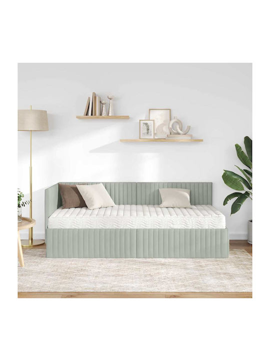 Einzelbett Offen Grau mit Lattenrost & Matratze 94x190cm