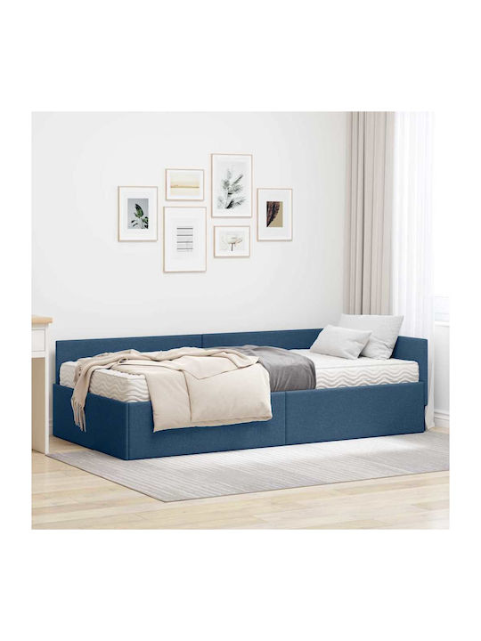 Einzelbett Blau mit Lattenrost & Matratze 94x200cm