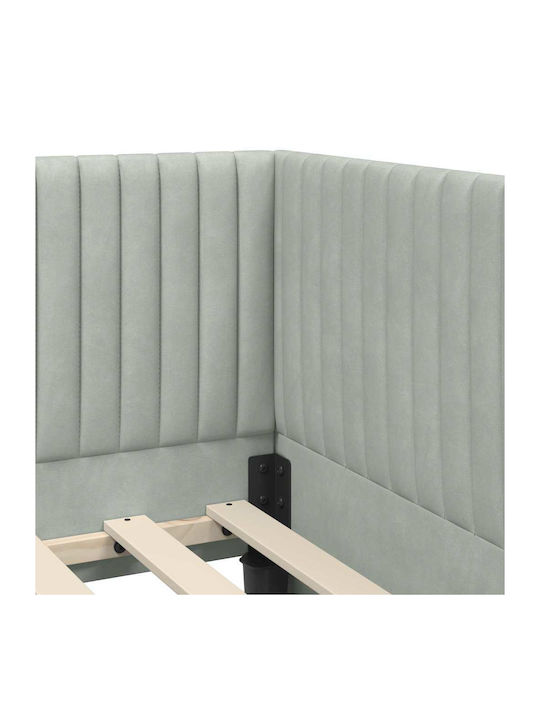 Einzelbett Offen Grau mit Lattenrost & Matratze 94x190cm