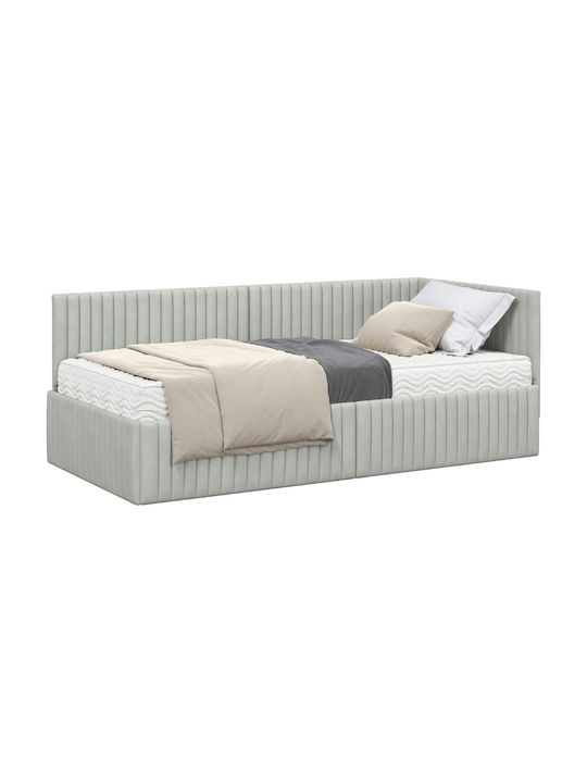 Einzelbett Offen Grau mit Lattenrost & Matratze 94x190cm