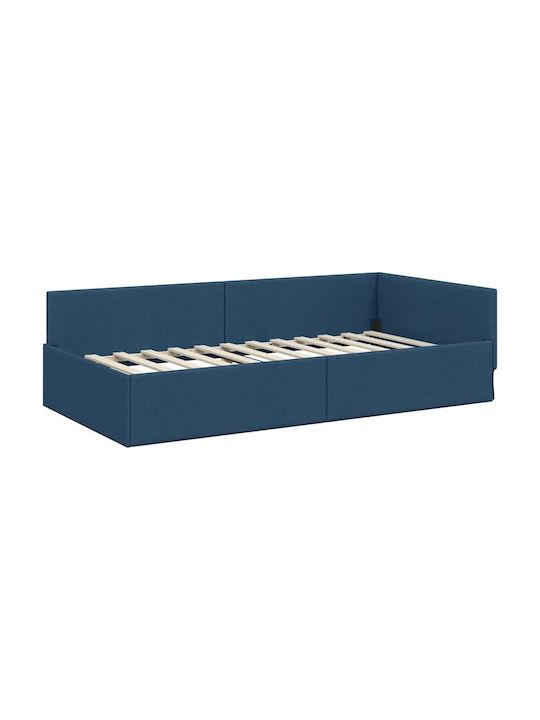 Einzelbett Blau mit Lattenrost & Matratze 94x200cm