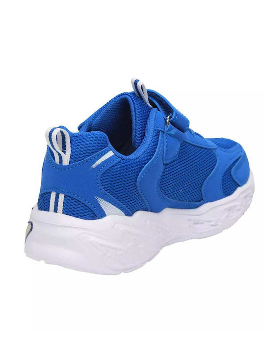 Kids Sneakers with Hoop & Loop Closure & Lights Blue