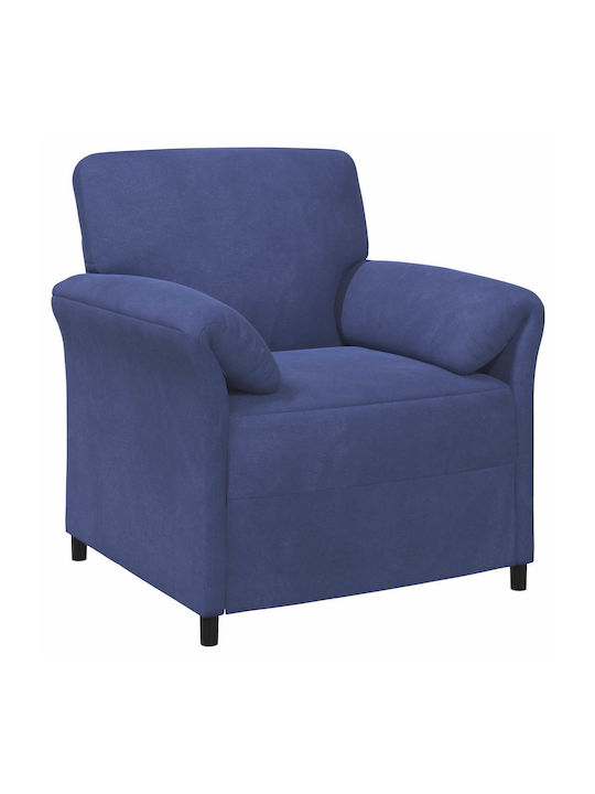 Sessel Aus Samt Blau Polizei 88x83x95cm
