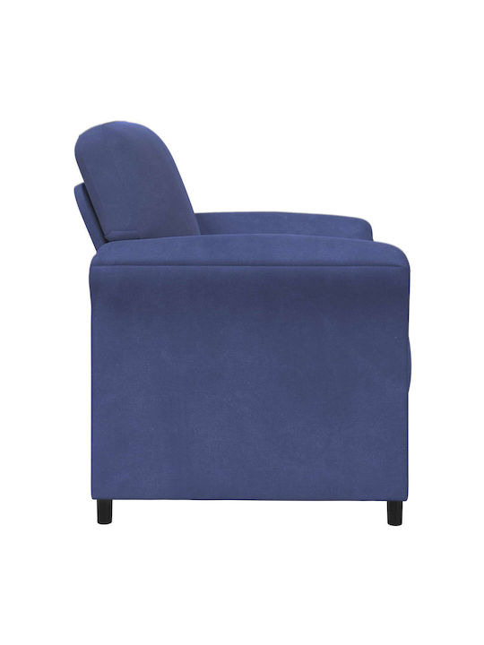 Sessel Aus Samt Blau Polizei 88x83x95cm