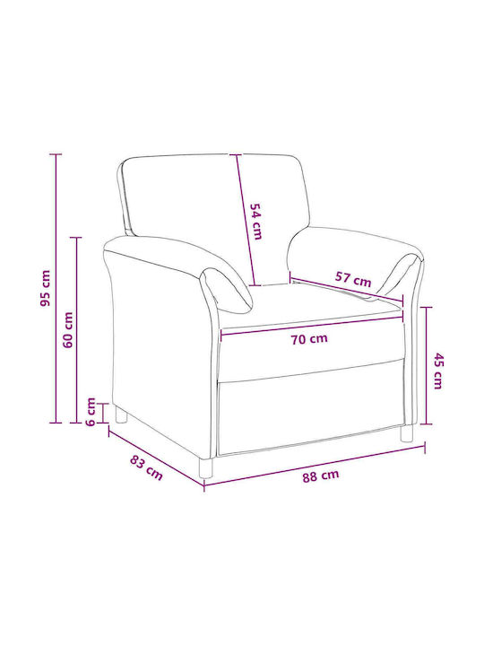 Sessel Aus Samt Blau 88x83x95cm