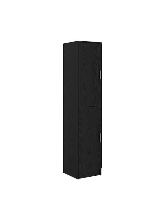 vidaXL Wohnzimmer Schrank aus Spanplatte Schwarz Eiche 35x39x168cm