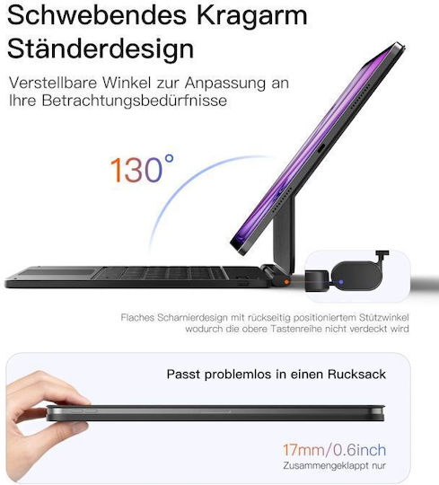 Inateck Tablet Hülle Ipad 13'' Qwertz Schwarz Kb903-13p_black