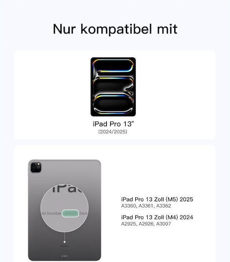 Inateck Tablet Hülle Ipad 13'' Qwertz Schwarz Kb903-13p_black