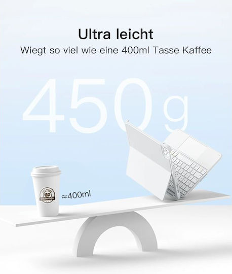 Inateck Ace Touch Keyboard Case Ipad 11"/10 9" Qwertz Rgb White