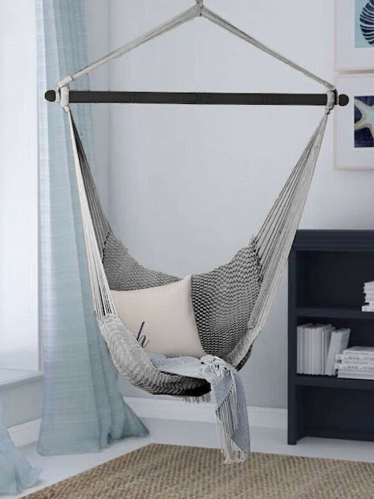 Hamac Material Textil Cu Suport Gri 90 cm