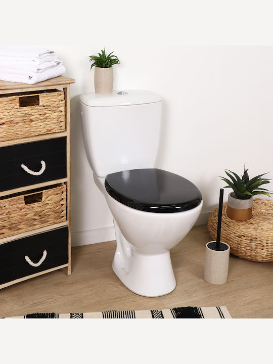 Eurocasa Καπάκι Λεκάνης Soft Close Πλαστικό 37.5x37.5cm Μαύρο