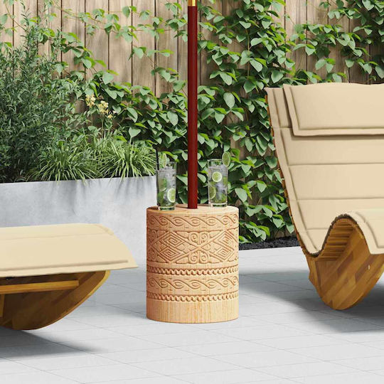 vidaXL Стойка за чадър Дърво Кафяв 34x34x40см