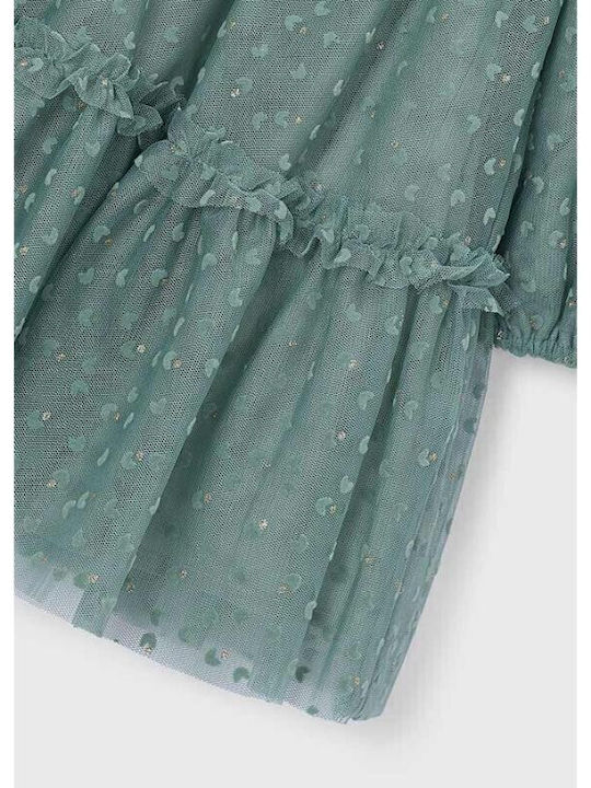 Mädchenkleid Tüll Set mit Zubehör Grün