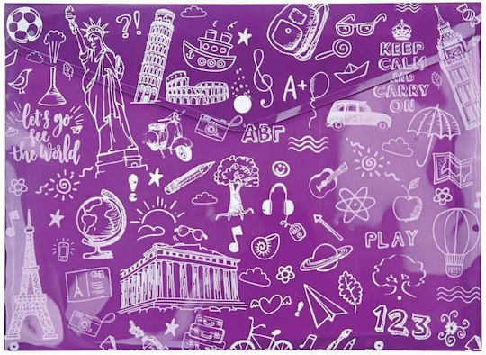 Typotrust Папка с Бутон Doodle A4 33x24см Фуксия