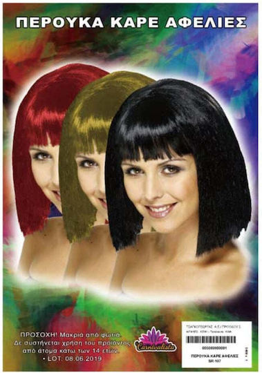 Square Wig with Bangs Black