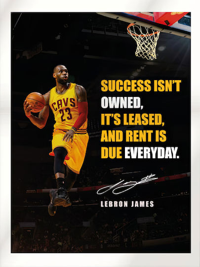 Poster Nba Lebron James Snk294 30cm x 40cm Weiße Holzrahmen