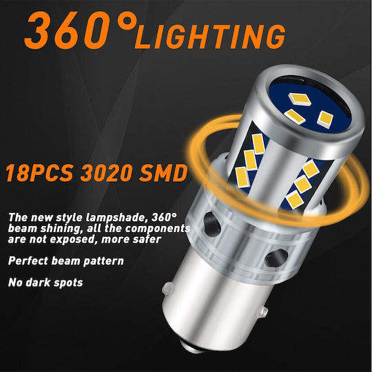 VenCore Лампи Камиона P21W Canbus LED Orange 8-48V 9W 1бр