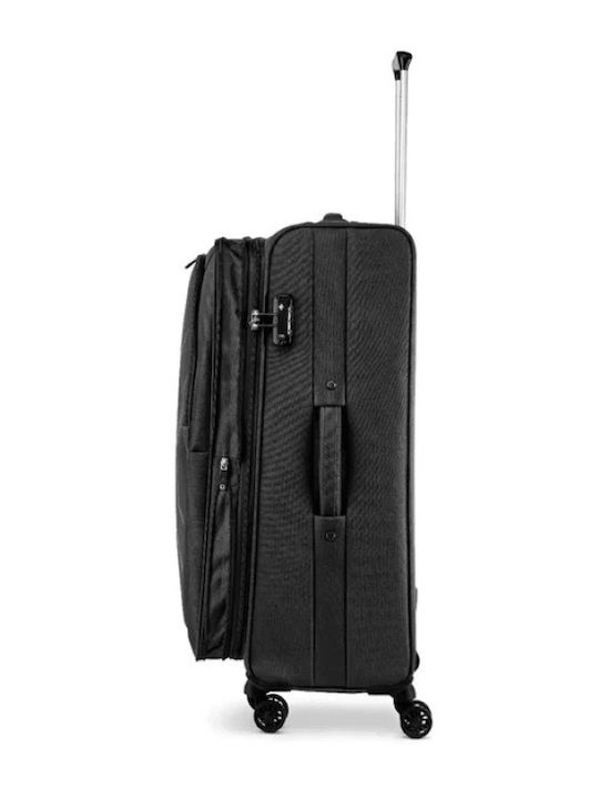 Gabol Ciak Roncato Hexa Soft Голям Куфар за Пътуване Текстилен Черен Височина 78см