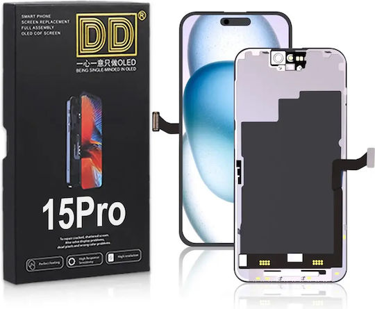 DD Audio OLED Екран със Сензорен Механизъм за iPhone 15 Pro (Черен)