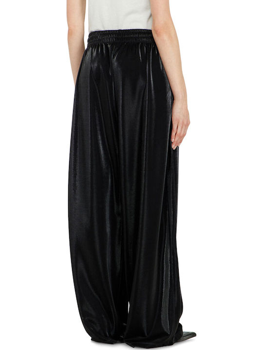 Diesel Damen Stoffhose mit Gummiband Regulär Passform Schwarz Diesel Damen Stoffhose mit Gummiband Regulär Passform Schwarz