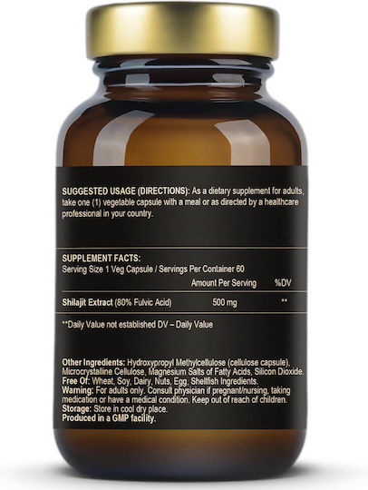 Fuel Up Extract de Shilajit Max 500 mg 60 capsule pe bază de plante
