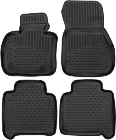 Novline Set of Front and Rear Mats 4pcs Tray Type for BMW Series 2 2015+ Black