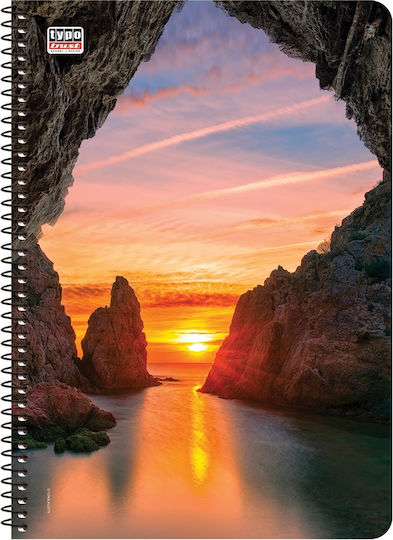 Typotrust Spiral Notebooks Ruled A4 120 Sheets 4 Subjects Illustration 8pcs (Μiscellaneous Designs/Colors)