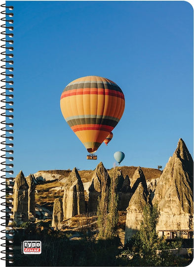 Typotrust Spiral Notebooks Ruled A4 120 Sheets 4 Subjects Illustration 8pcs (Μiscellaneous Designs/Colors)