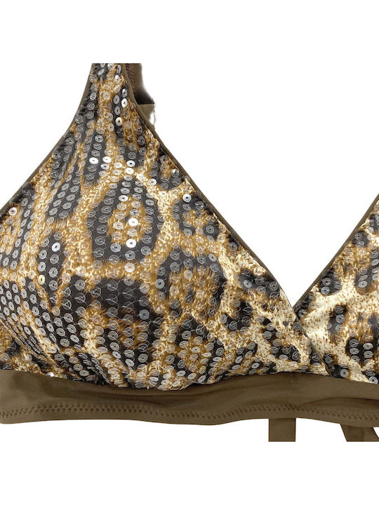 Set Bikini Tierdruck Braun