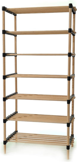 ArteLibre Ραφιέρα Δαπέδου Φυσικό / Μαύρο 56x29x115εκ.